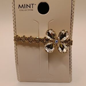 Gold Tone Hair Clip with Crystal Accents